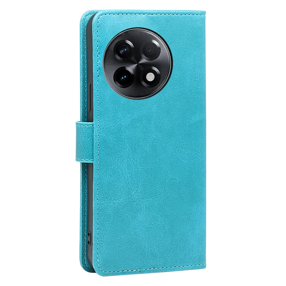 For OnePlus Ace 2 5G / 11R 5G Mobile Phone Cover Calf Texture PU Leather Wallet Stand Protective Case - Baby Blue