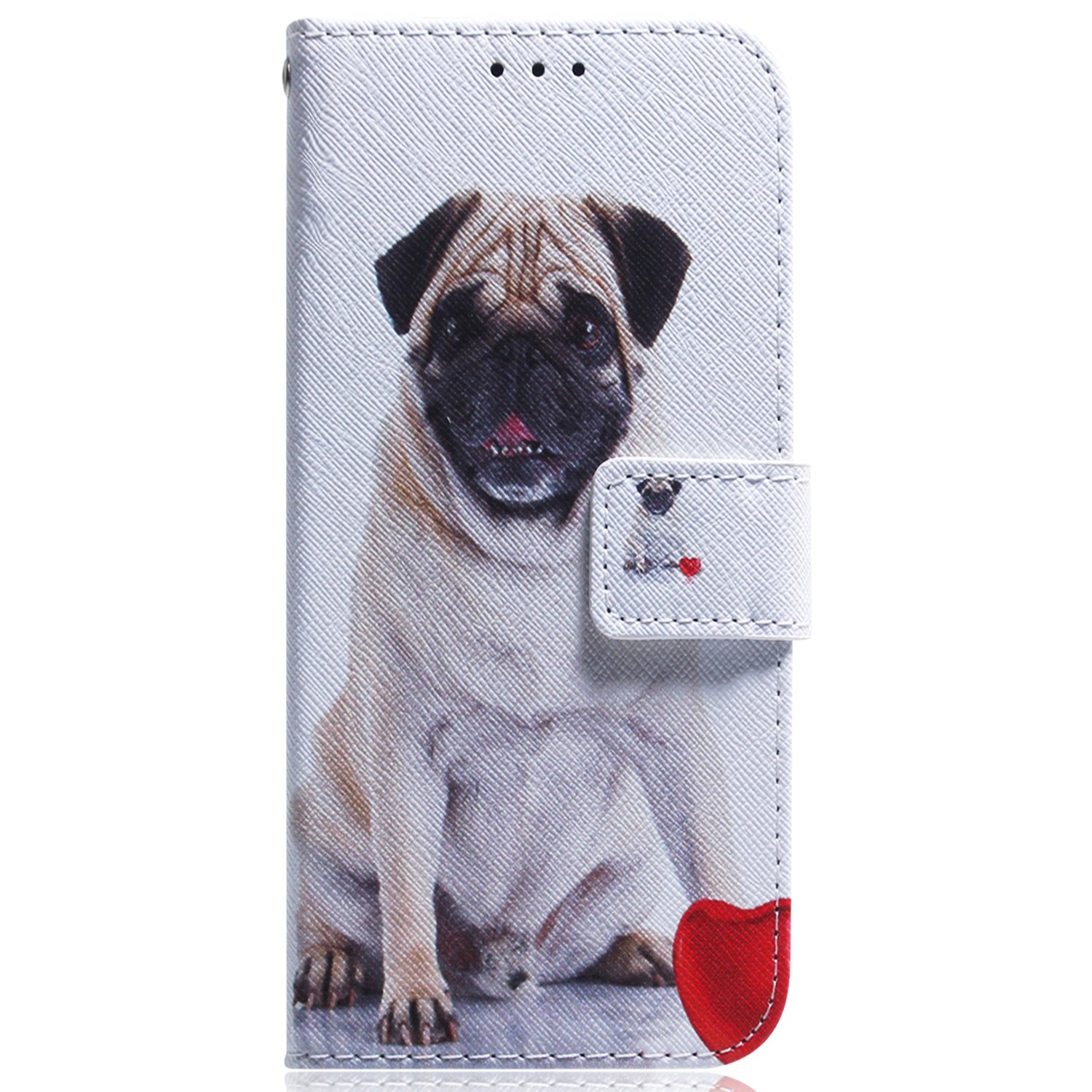 For OnePlus 11 5G Anti-fall PU Leather Phone Case Pattern Printing Stand Flip Wallet Cover with Strap - Pug