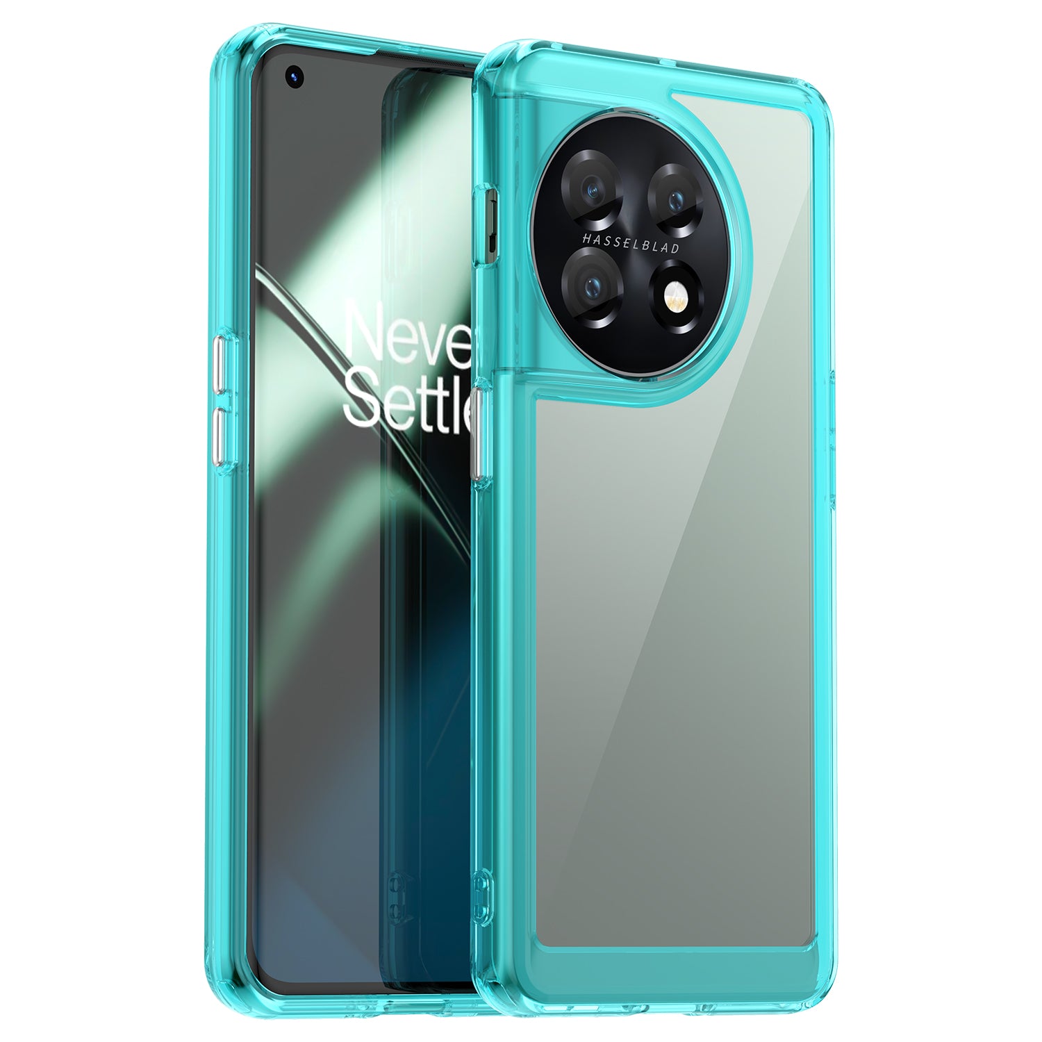 For OnePlus 11 5G Soft TPU Hard Acrylic Phone Case Clear Shockproof Phone Shell Cover - Transparent Blue