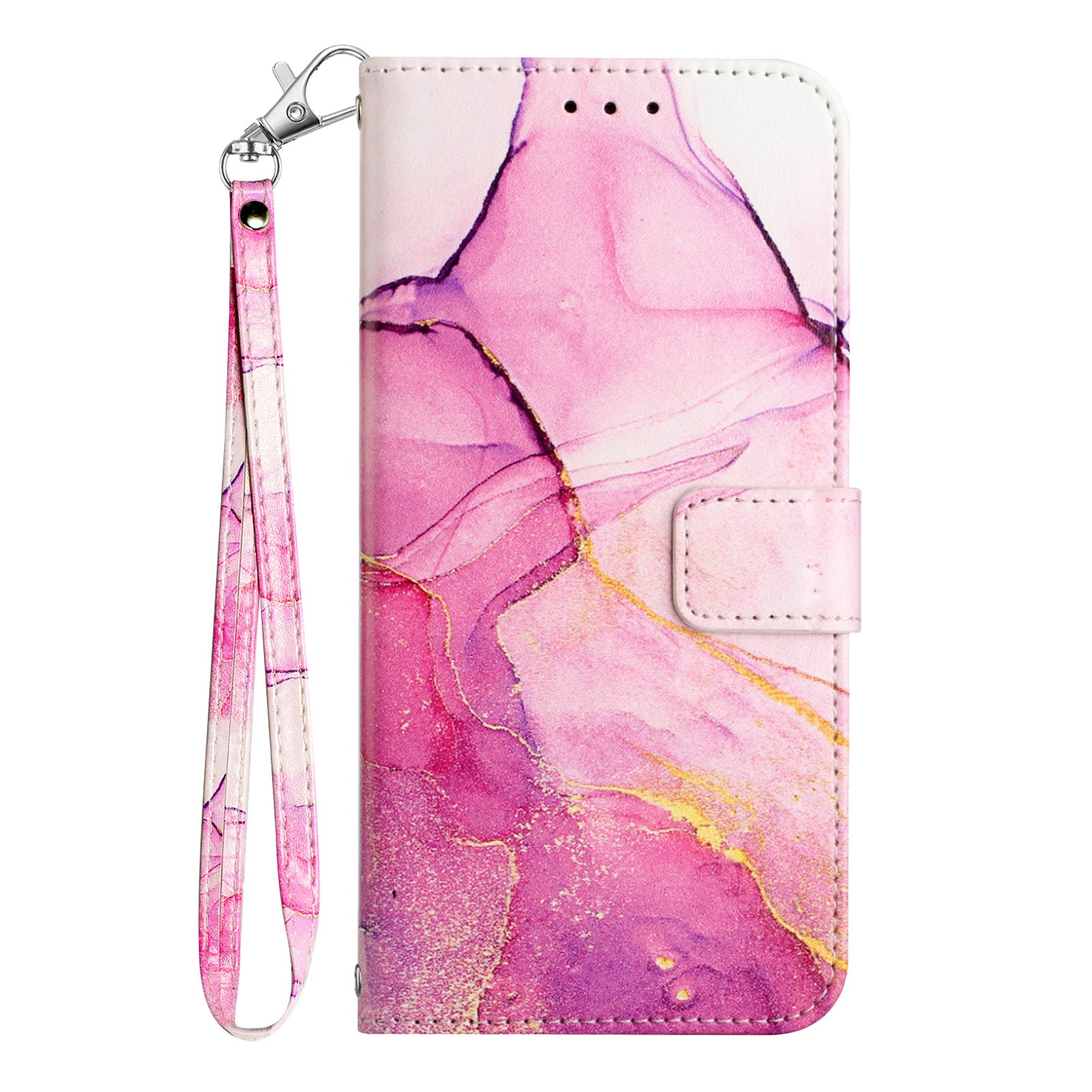 YB Pattern Printing Leather Series-5 For OnePlus 11 5G Marble Pattern Protective Cover Phone Case Wallet - Pink / Purple / Gold 001