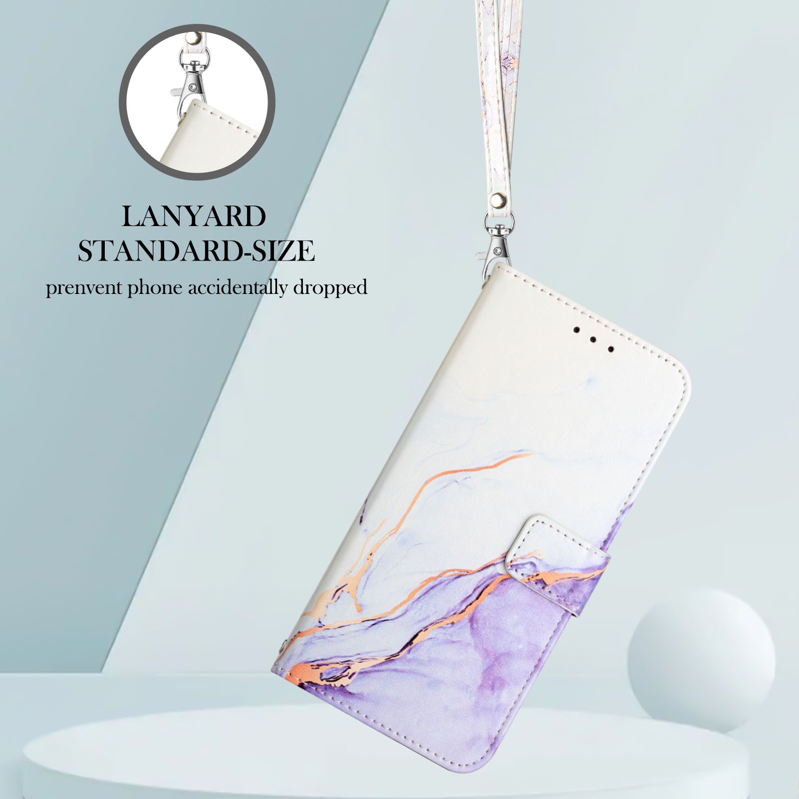 YB Pattern Printing Leather Series-5 For OnePlus 11 5G Marble Pattern Protective Cover Phone Case Wallet - White / Purple 006