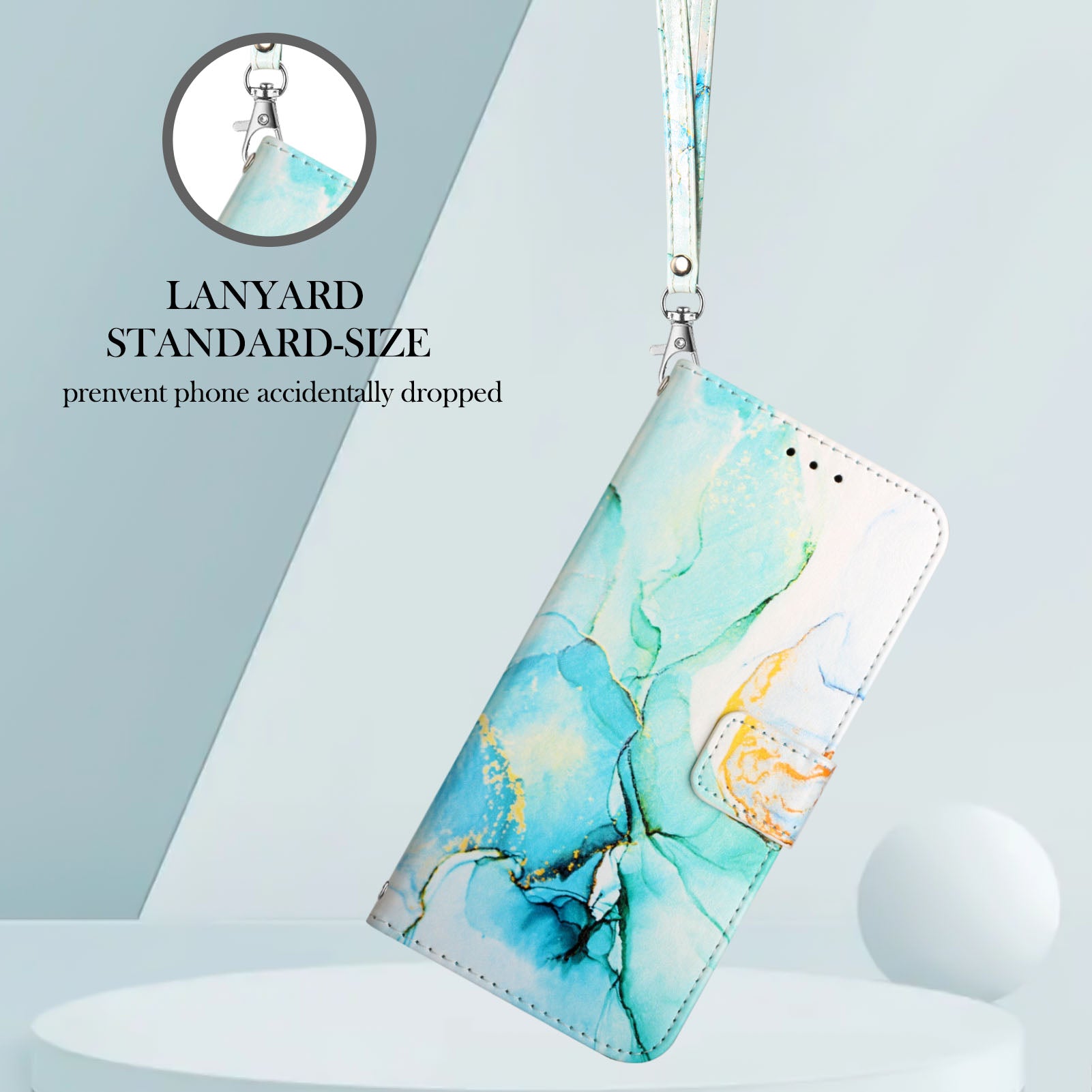YB Pattern Printing Leather Series-5 For OnePlus 11 5G Marble Pattern Protective Cover Phone Case Wallet - Green 003