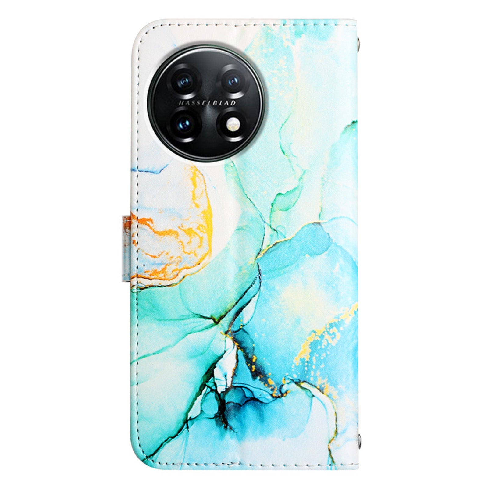 YB Pattern Printing Leather Series-5 For OnePlus 11 5G Marble Pattern Protective Cover Phone Case Wallet - Green 003