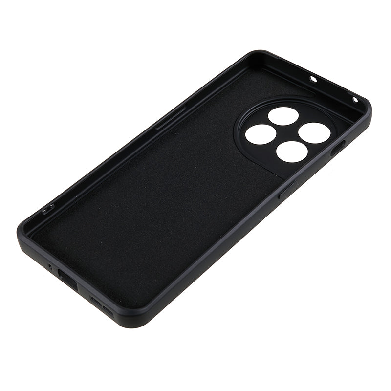 For OnePlus 11 5G TPU Phone Case Smooth Touch Rubberized Cover with Fiber Lining - Black
