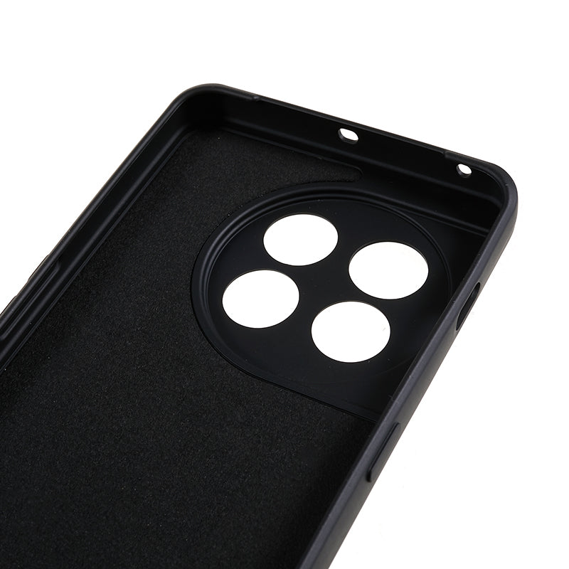 For OnePlus 11 5G TPU Phone Case Smooth Touch Rubberized Cover with Fiber Lining - Black