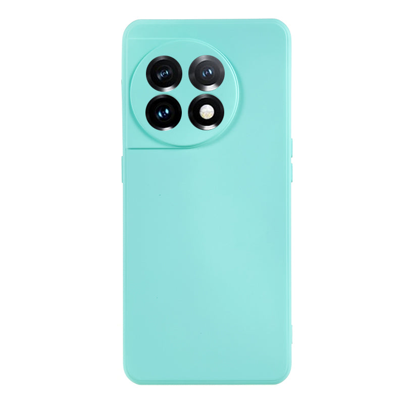 For OnePlus 11 5G TPU Phone Case Smooth Touch Rubberized Cover with Fiber Lining - Baby Blue