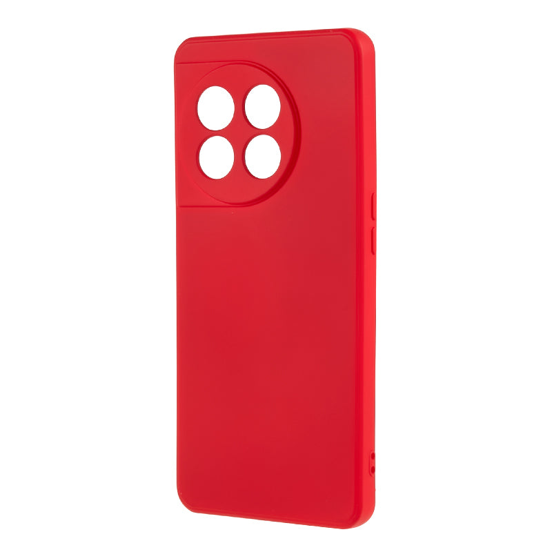 For OnePlus 11 5G TPU Phone Case Smooth Touch Rubberized Cover with Fiber Lining - Red