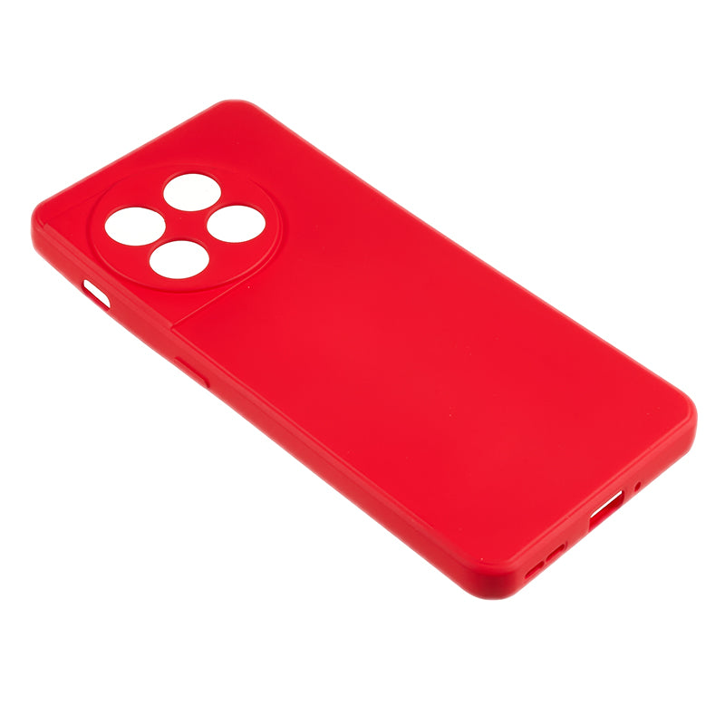 For OnePlus 11 5G TPU Phone Case Smooth Touch Rubberized Cover with Fiber Lining - Red