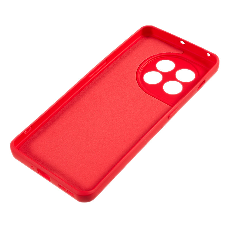 For OnePlus 11 5G TPU Phone Case Smooth Touch Rubberized Cover with Fiber Lining - Red