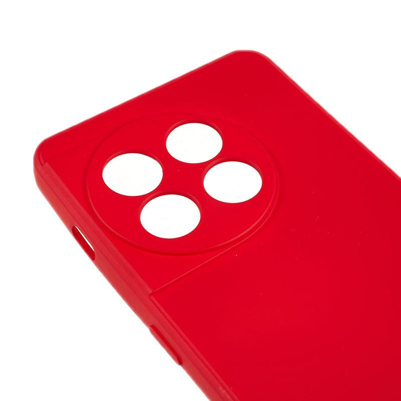 For OnePlus 11 5G TPU Phone Case Smooth Touch Rubberized Cover with Fiber Lining - Red