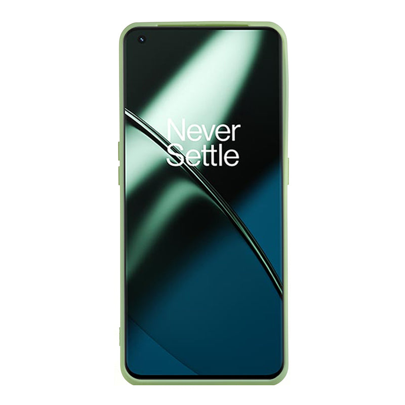 For OnePlus 11 5G TPU Phone Case Smooth Touch Rubberized Cover with Fiber Lining - Bean Green