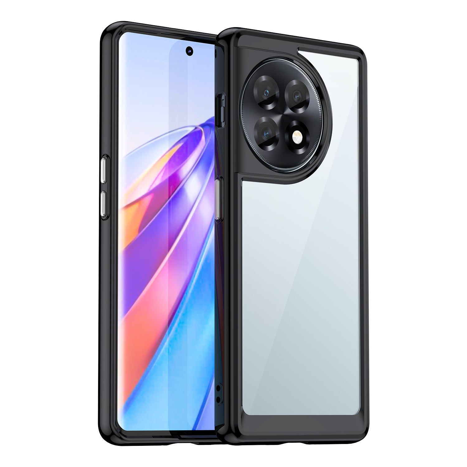 Clear Phone Shell for OnePlus Ace 2 5G / 11R 5G Drop-proof TPU+Acrylic Phone Case Protective Cover - Black