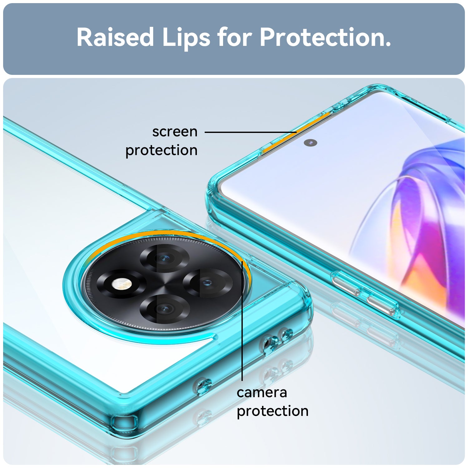 Clear Phone Shell for OnePlus Ace 2 5G / 11R 5G Drop-proof TPU+Acrylic Phone Case Protective Cover - Transparent Blue