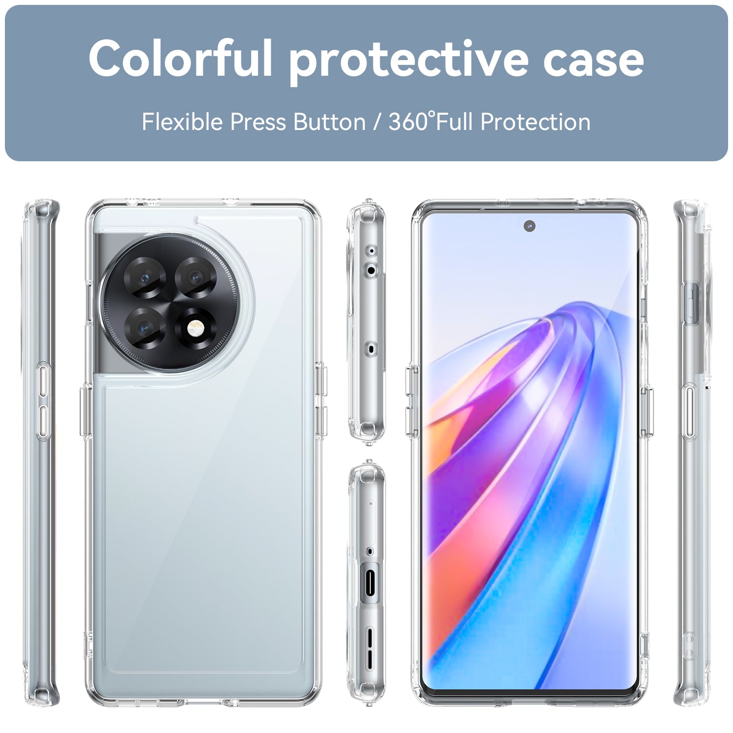Clear Phone Shell for OnePlus Ace 2 5G / 11R 5G Drop-proof TPU+Acrylic Phone Case Protective Cover - Transparent