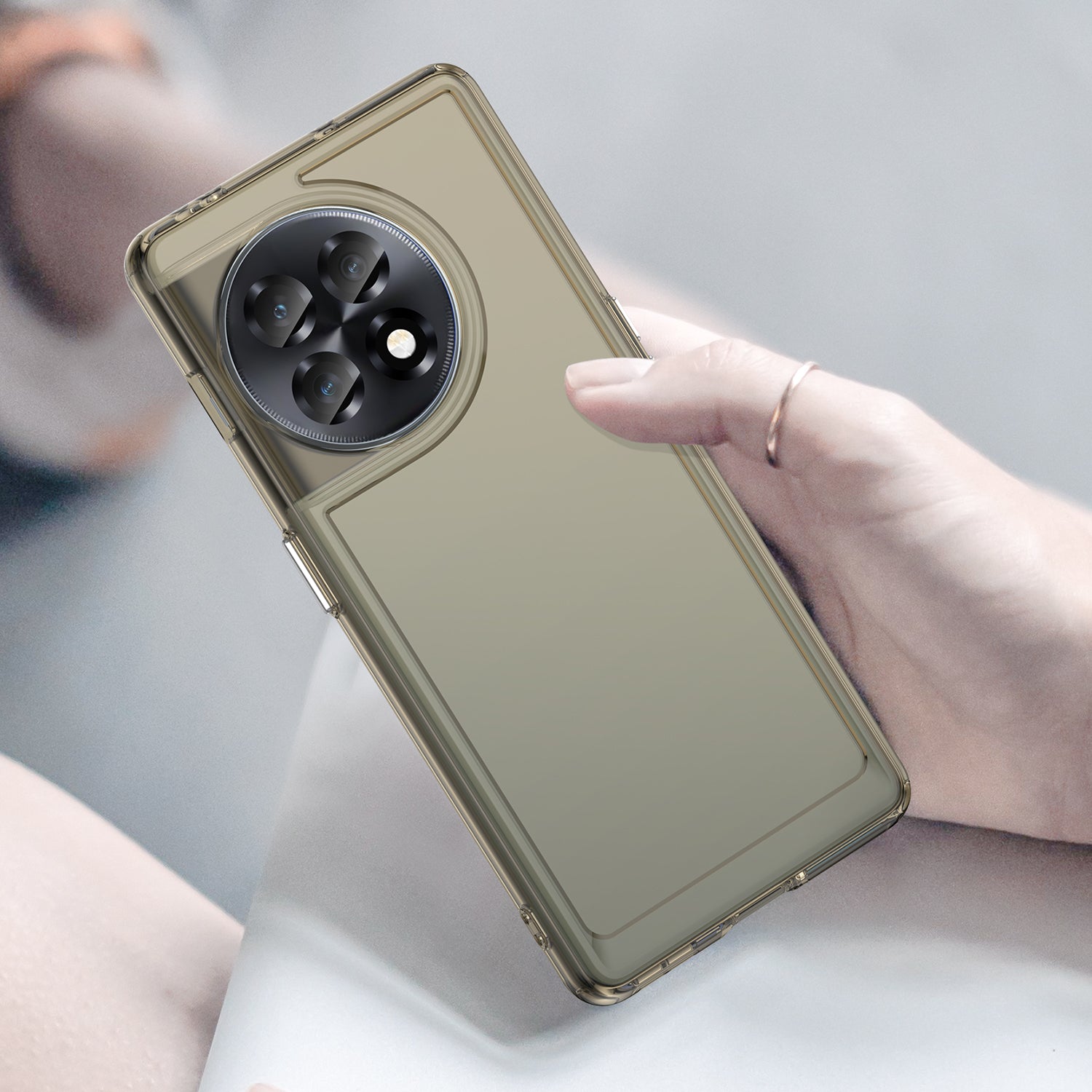 Candy Series For OnePlus Ace 2 5G / 11R 5G Shockproof TPU Phone Cover Soft Cell Phone Case - Transparent Grey