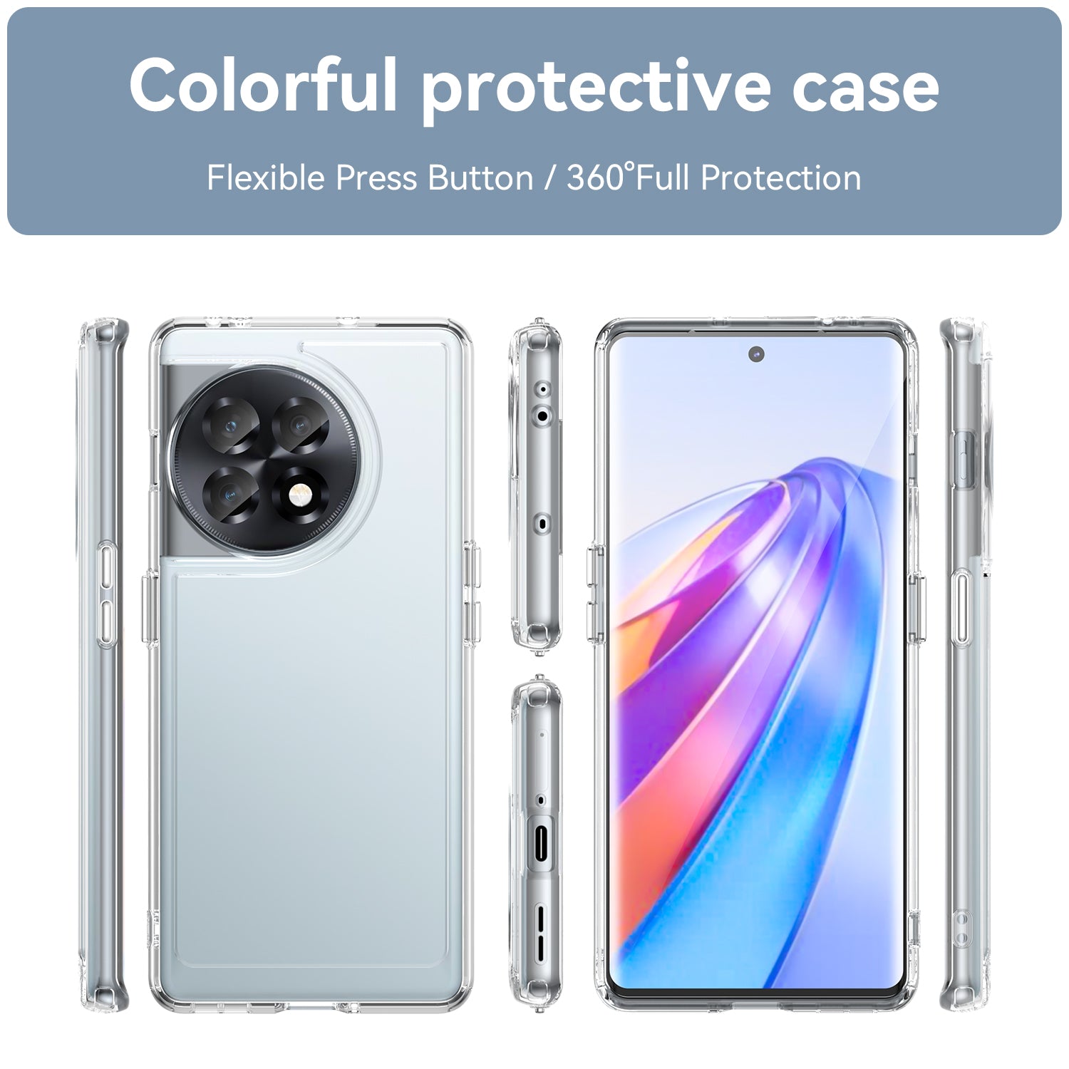 Candy Series For OnePlus Ace 2 5G / 11R 5G Shockproof TPU Phone Cover Soft Cell Phone Case - Transparent