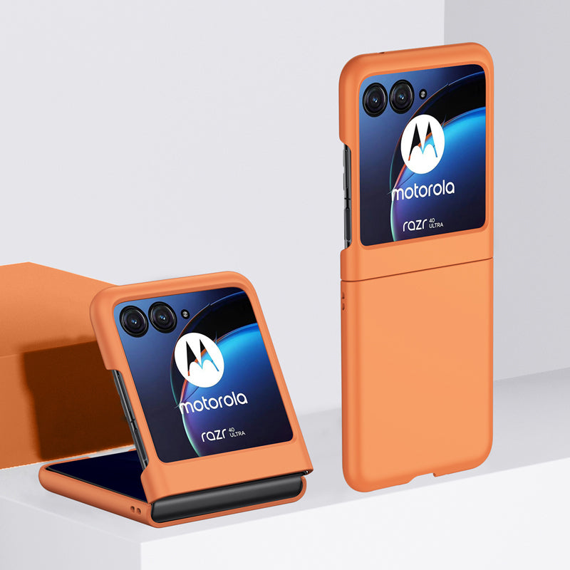 Uniqkart for Motorola Razr 40 Ultra 5G Hard PC Phone Case Ultra-thin Skin-touch Back Cover - Orange