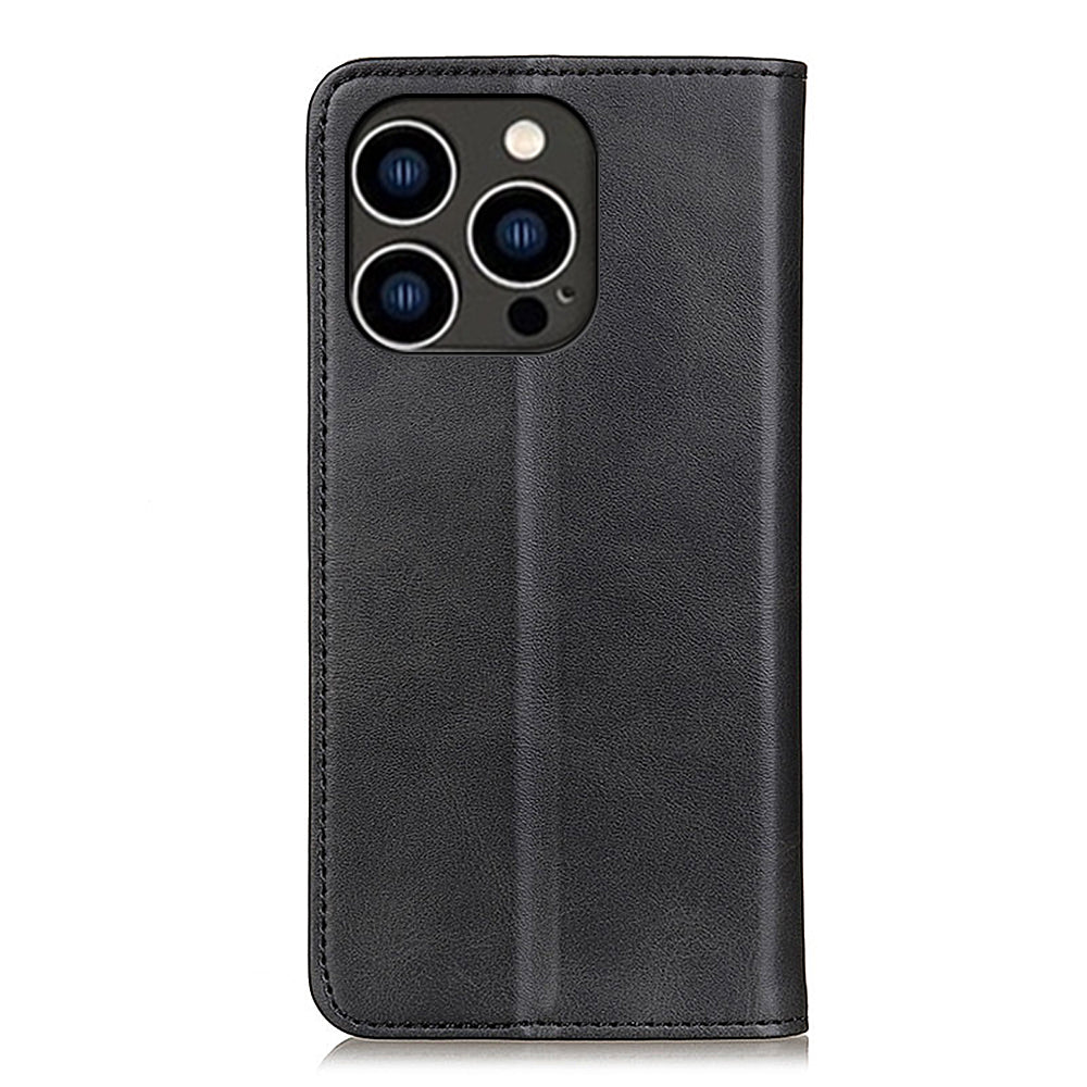 Wallet Phone Cover for iPhone 15 Pro , Stand Split Leather Drop-proof Phone Case - Black