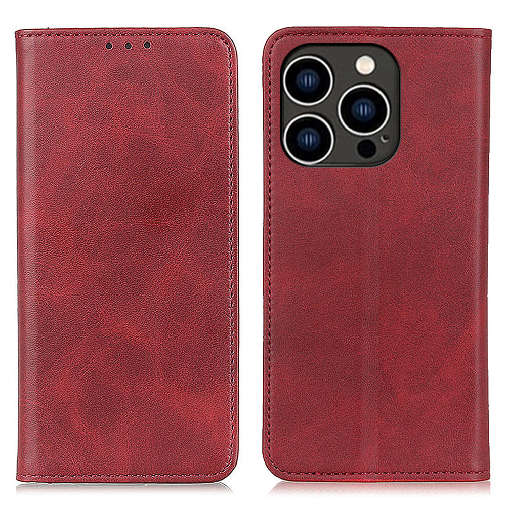 Wallet Phone Cover for iPhone 15 Pro , Stand Split Leather Drop-proof Phone Case - Red