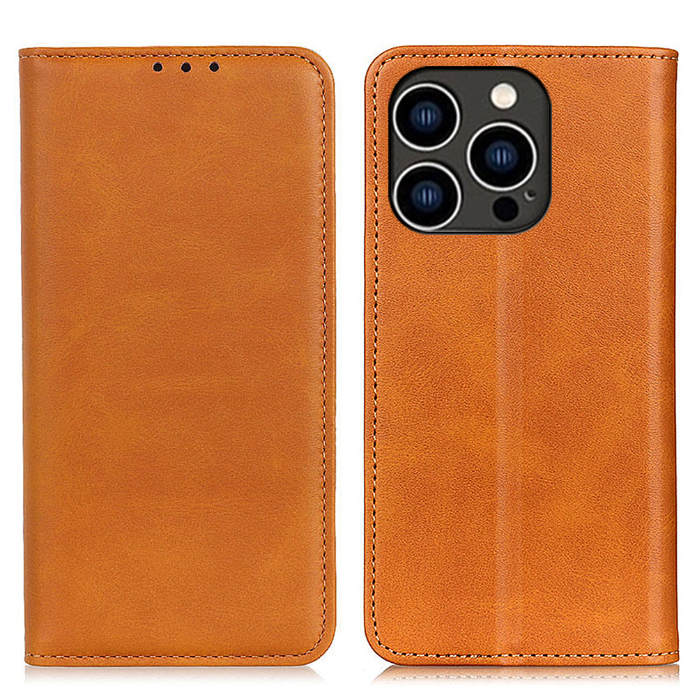 Wallet Phone Cover for iPhone 15 Pro , Stand Split Leather Drop-proof Phone Case - Brown