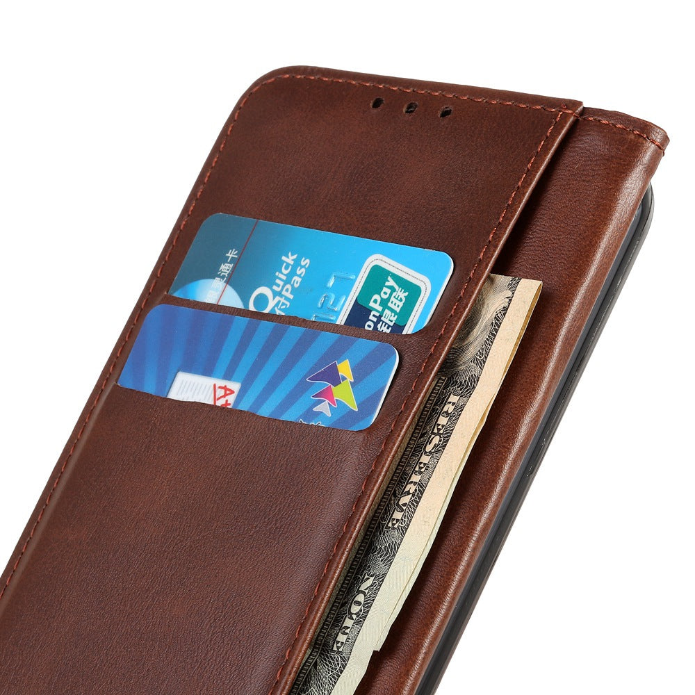 Wallet Phone Cover for iPhone 15 Pro , Stand Split Leather Drop-proof Phone Case - Coffee