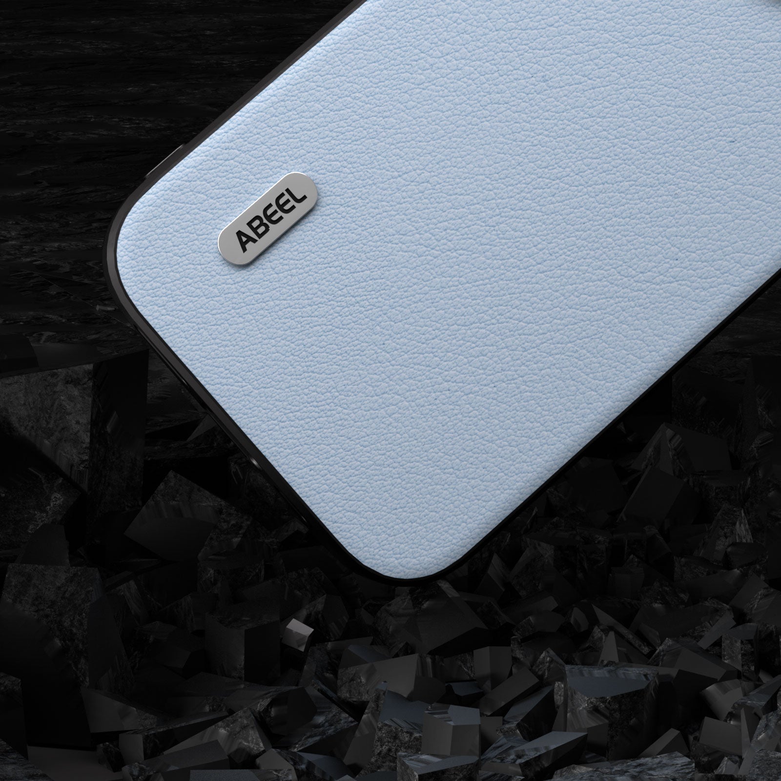 Uniqkart For iPhone 15 Pro Phone Case Anti-Scratch Genuine Cow Leather+PC+TPU Cover - Blue