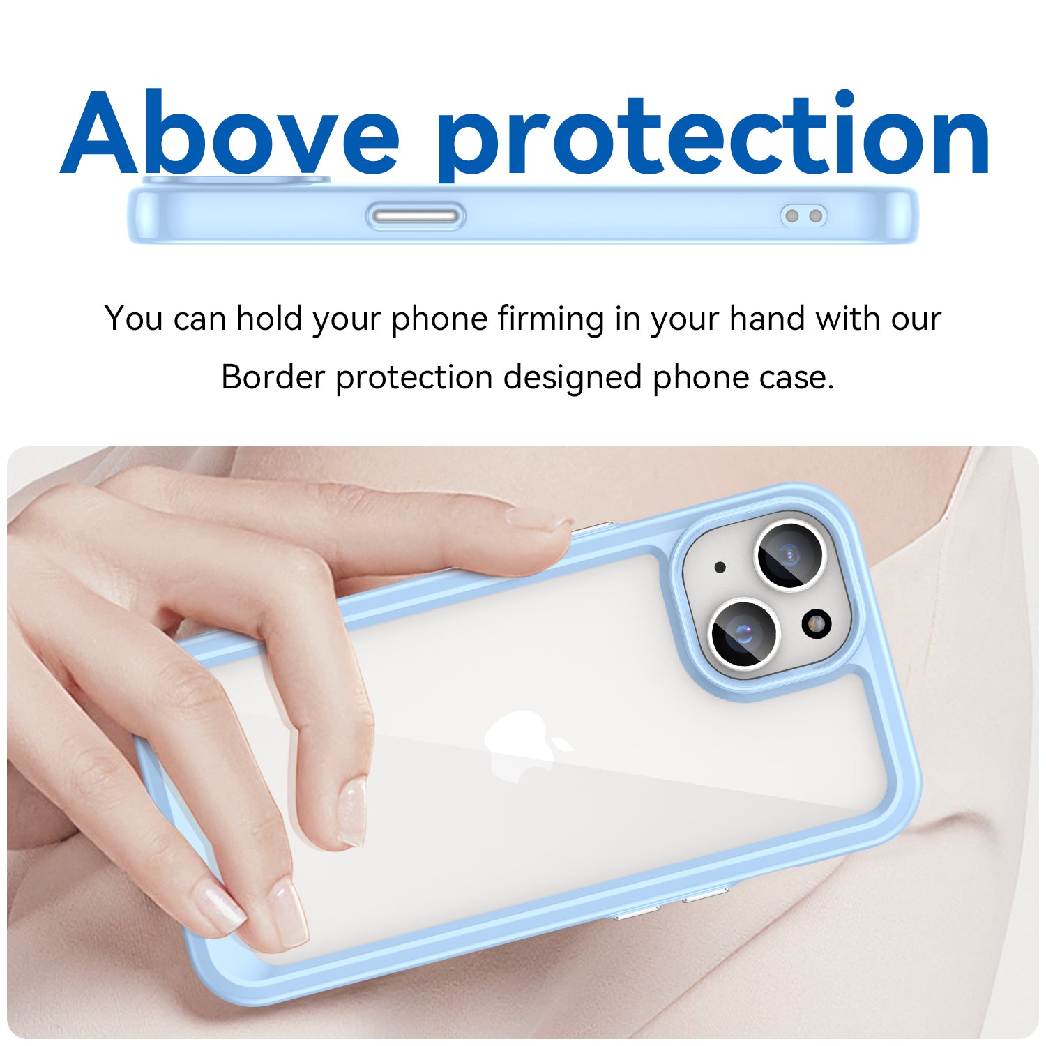 Uniqkart for iPhone 15 Drop Proof TPU+Acrylic Mobile Phone Back Cover Clear Protective Case - Blue