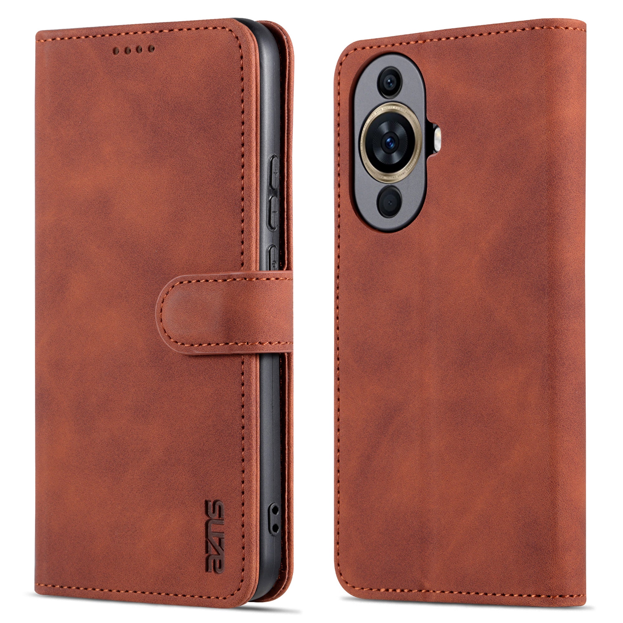 Uniqkart For Huawei nova 11 Cell Phone Cover Stand Wallet PU Leather Phone Case - Brown