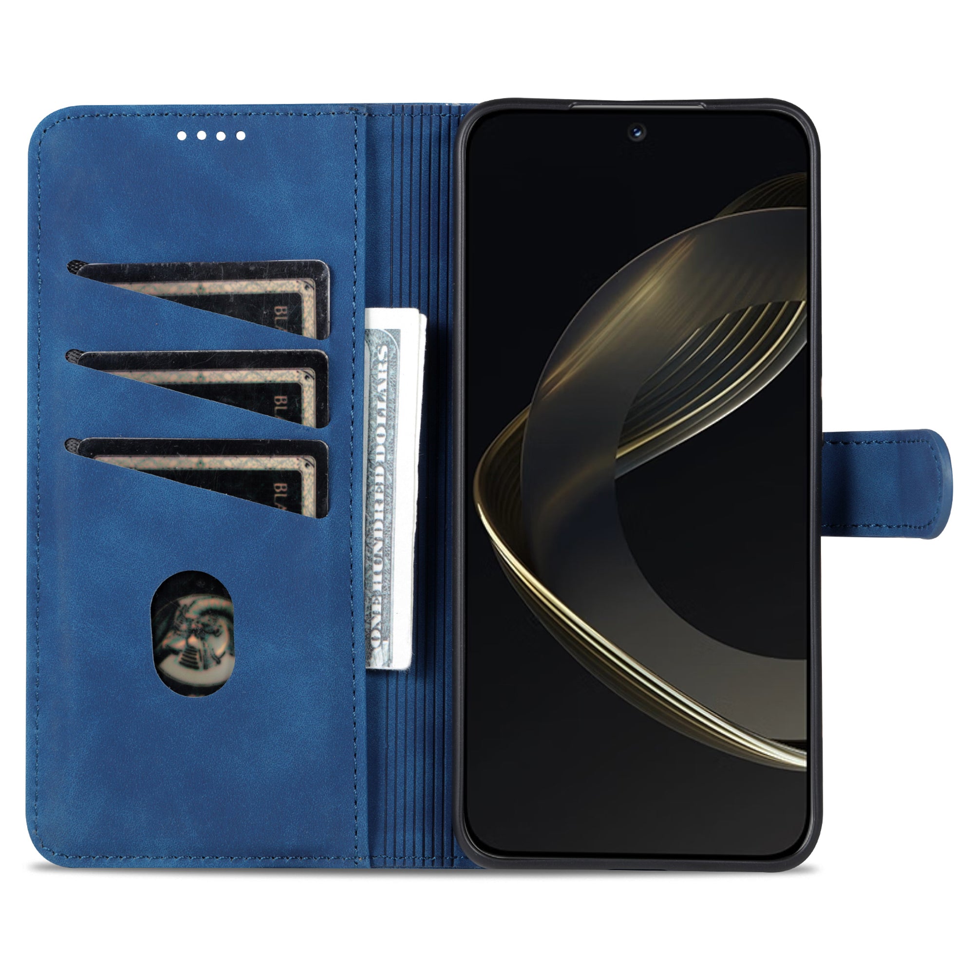 Uniqkart for Huawei nova 11 Ultra / nova 11 Pro Anti-Dust PU Leather Phone Cover Stand Wallet Case - Blue