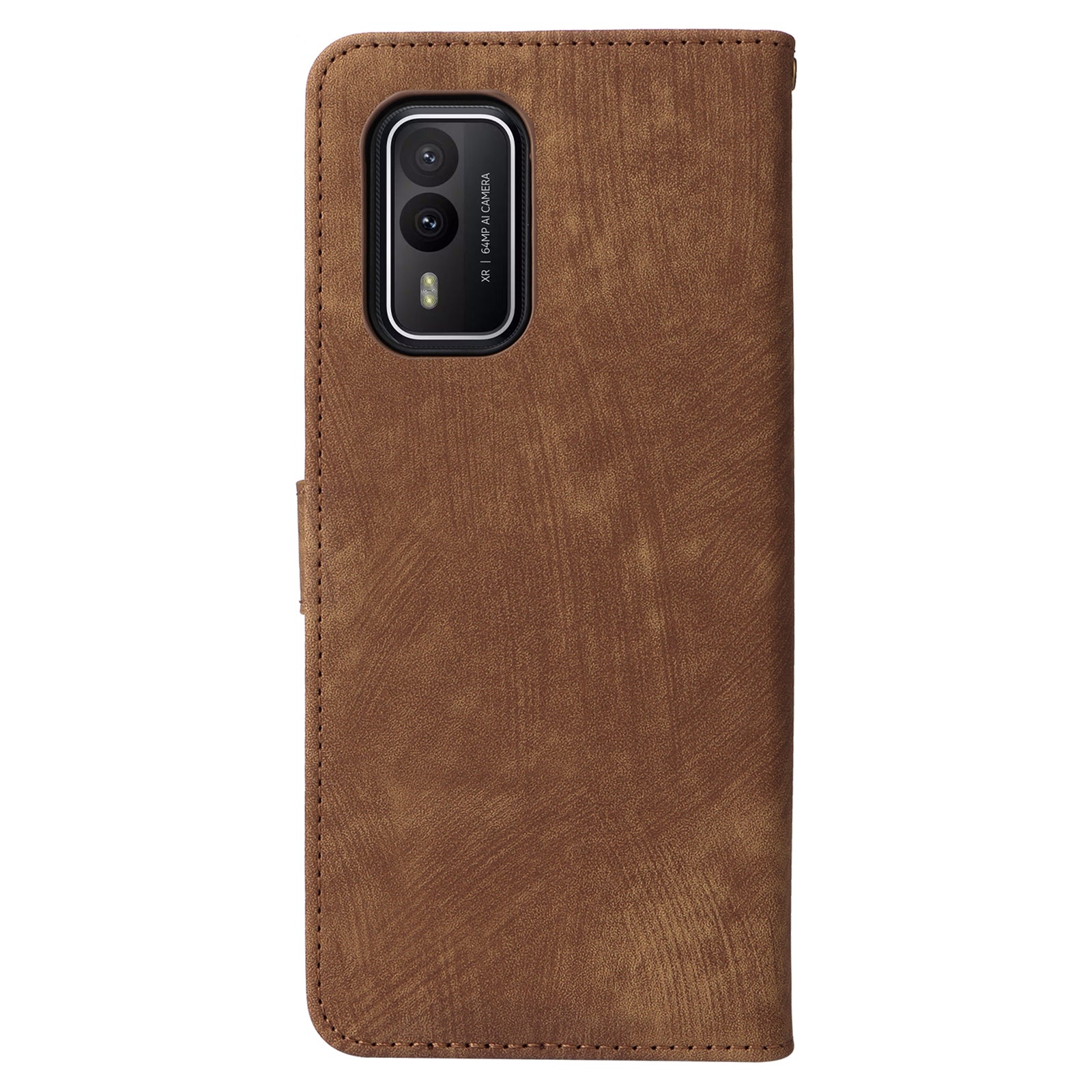 Uniqkart for Nokia XR21 RFID Blocking Phone Cover Wallet Stand Shell Shockproof Leather Case - Brown