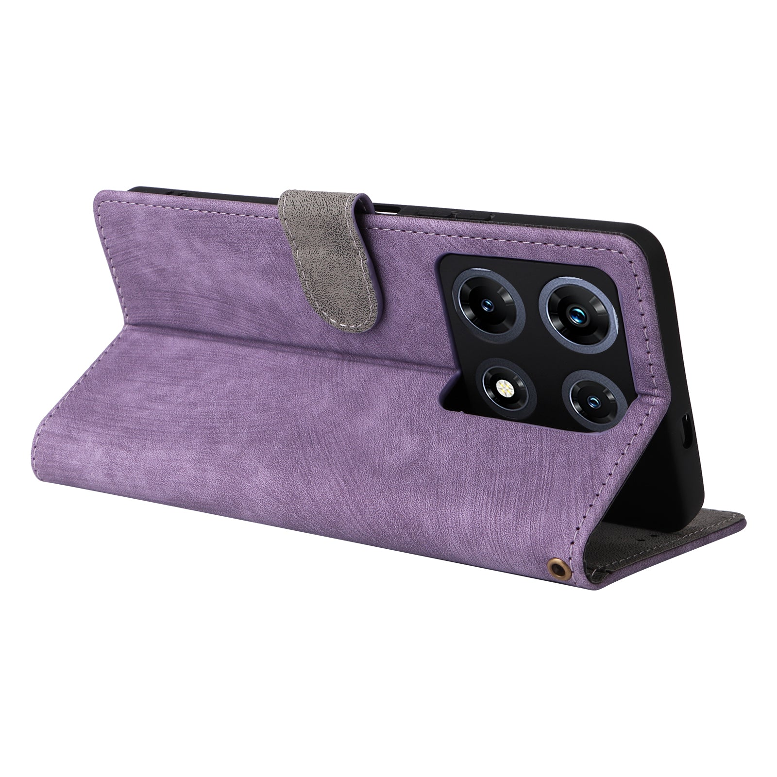 RFID Blocking Phone Cover for Infinix Note 30 Pro 4G X678B Wallet Stand Shell Leather Case - Purple