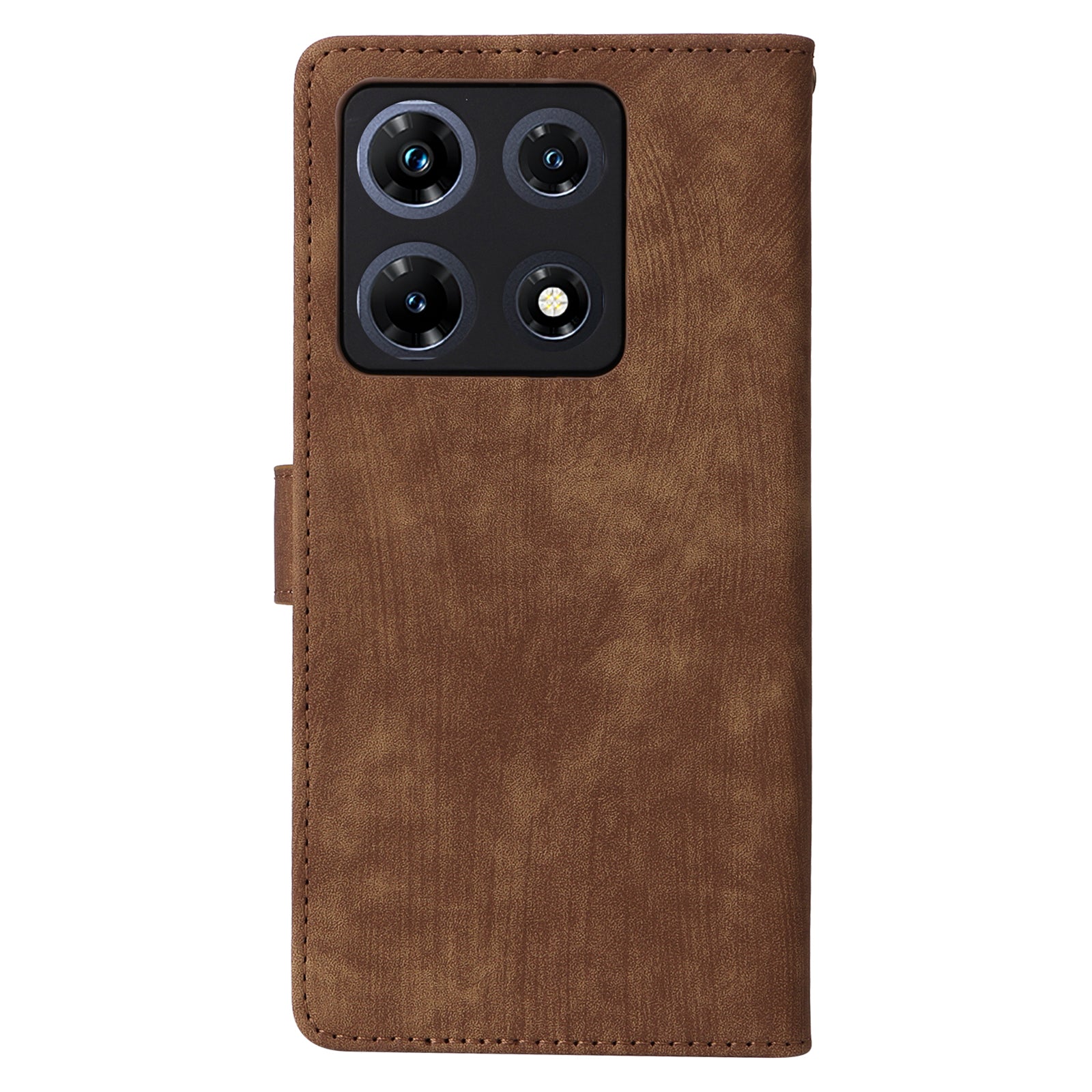 RFID Blocking Phone Cover for Infinix Note 30 Pro 4G X678B Wallet Stand Shell Leather Case - Brown