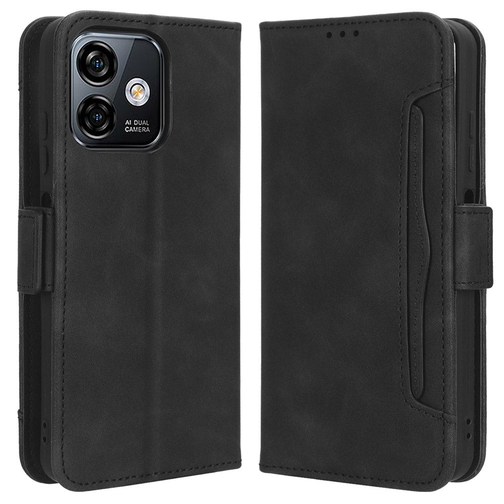 Uniqkart for Ulefone Note 16 Pro PU Leather Case Phone Wallet Multiple Card Slots Stand Cover - Black