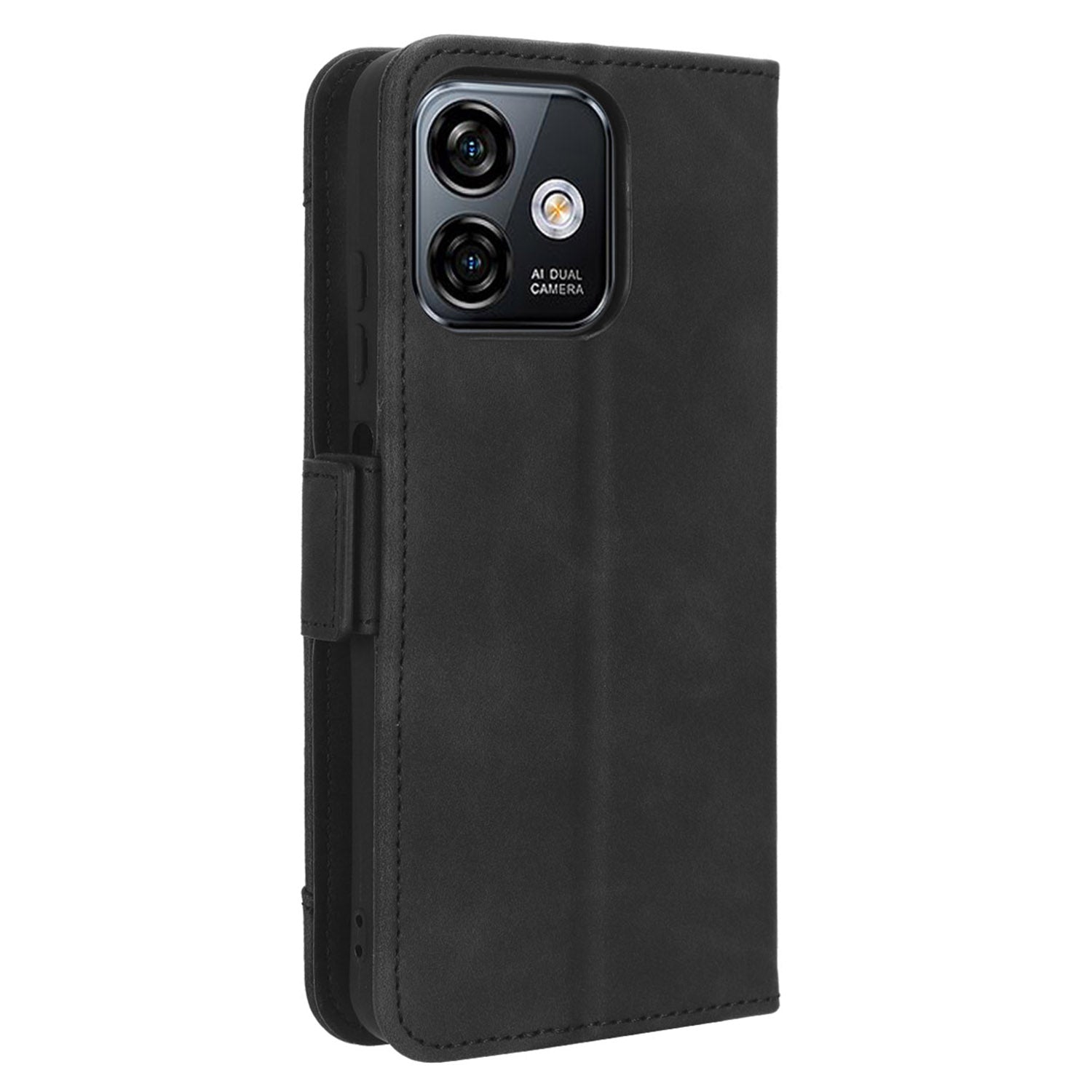 Uniqkart for Ulefone Note 16 Pro PU Leather Case Phone Wallet Multiple Card Slots Stand Cover - Black