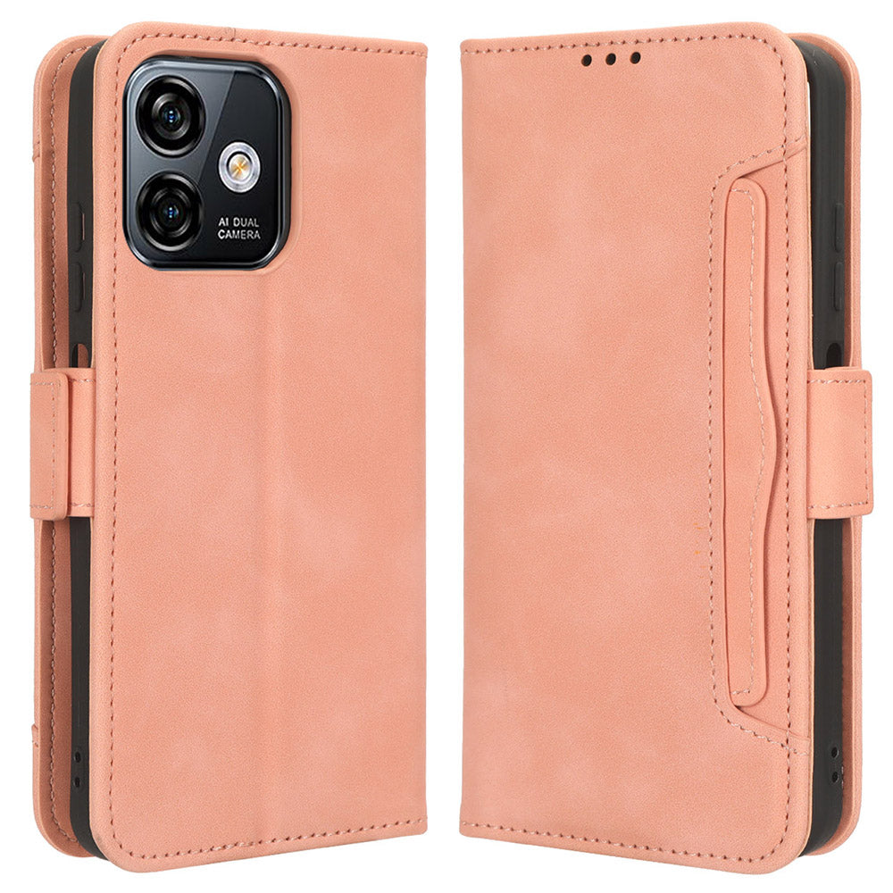 Uniqkart for Ulefone Note 16 Pro PU Leather Case Phone Wallet Multiple Card Slots Stand Cover - Pink