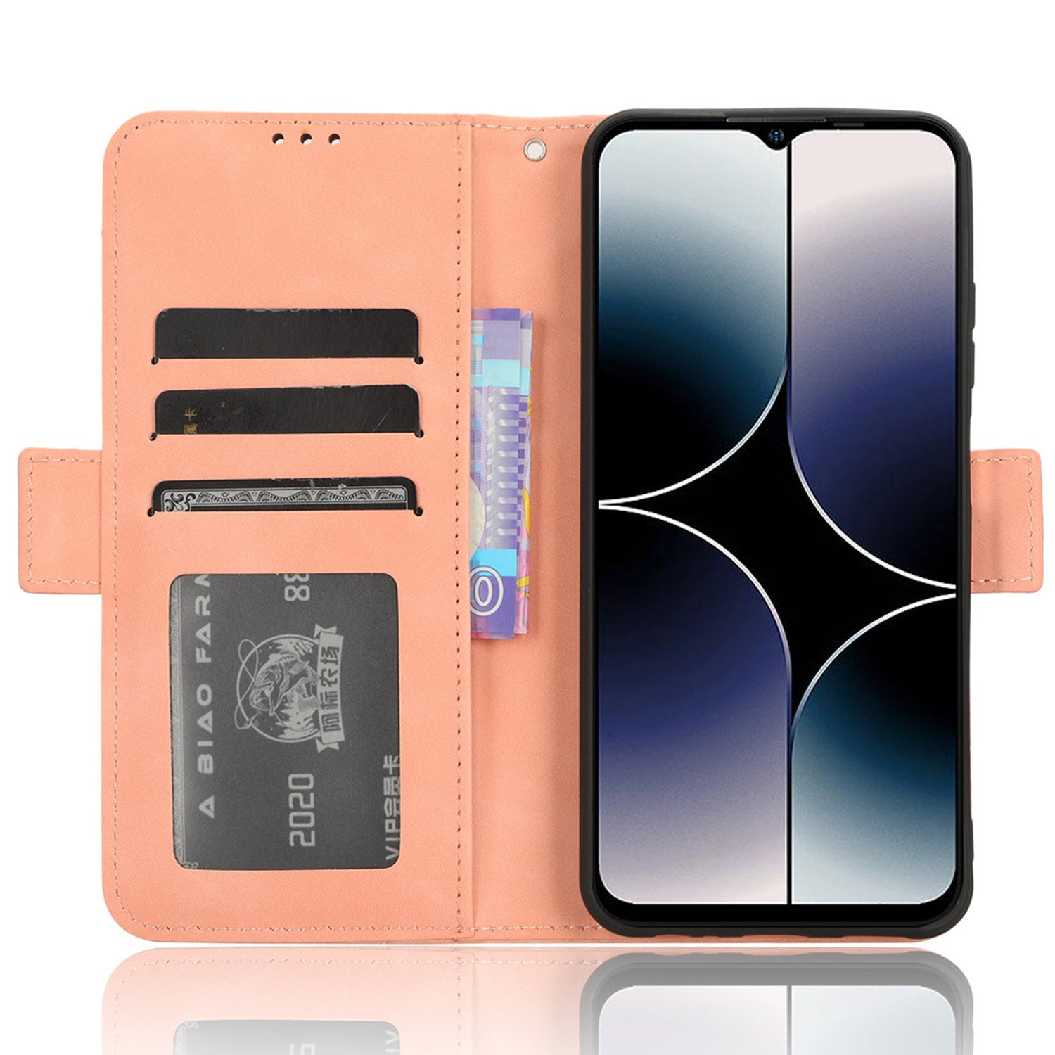 Uniqkart for Ulefone Note 16 Pro PU Leather Case Phone Wallet Multiple Card Slots Stand Cover - Pink