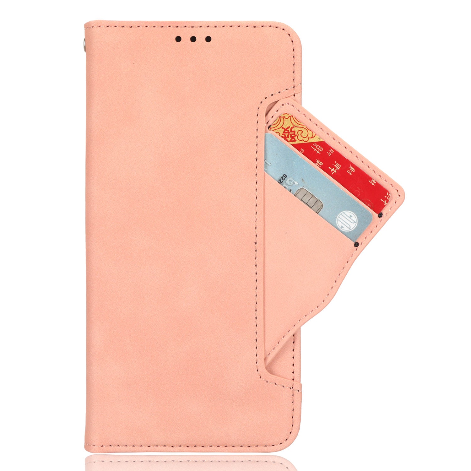 Uniqkart for Ulefone Note 16 Pro PU Leather Case Phone Wallet Multiple Card Slots Stand Cover - Pink