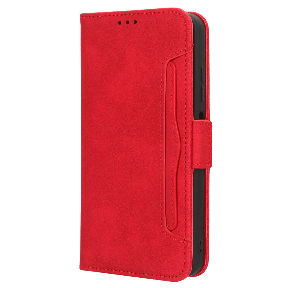 Uniqkart for Ulefone Note 16 Pro PU Leather Case Phone Wallet Multiple Card Slots Stand Cover - Red