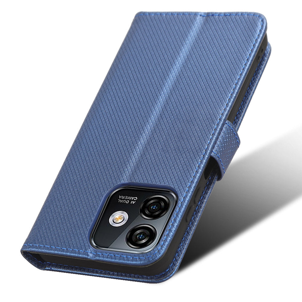 Uniqkart for Ulefone Note 16 Pro PU Leather Wallet Phone Case Stand Cover Diamond Texture Shell - Blue