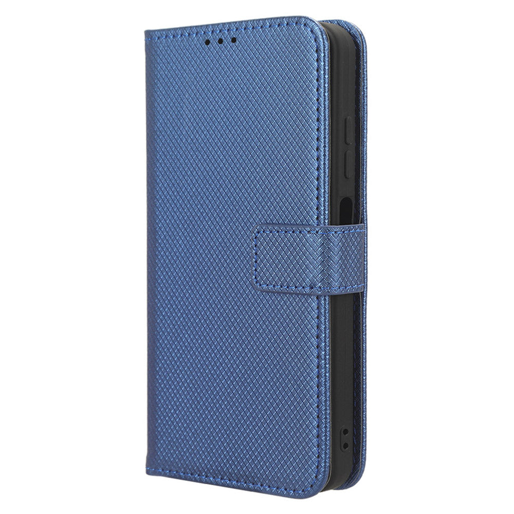 Uniqkart for Ulefone Note 16 Pro PU Leather Wallet Phone Case Stand Cover Diamond Texture Shell - Blue