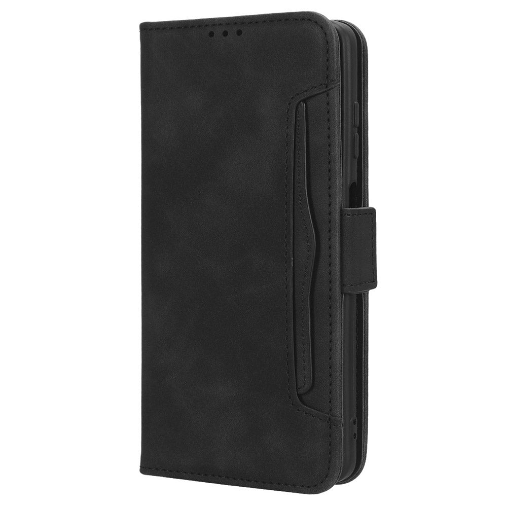 Uniqkart for Blackview Oscal C30 / Oscal C30 Pro Multiple Card Slots PU Leather Case Wallet Phone Stand Cover - Black