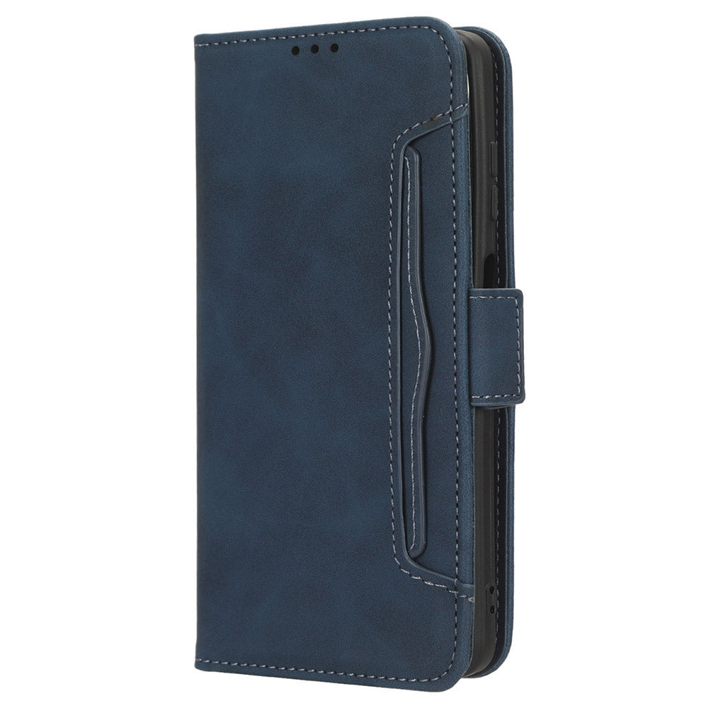 Uniqkart for Blackview Oscal C30 / Oscal C30 Pro Multiple Card Slots PU Leather Case Wallet Phone Stand Cover - Blue