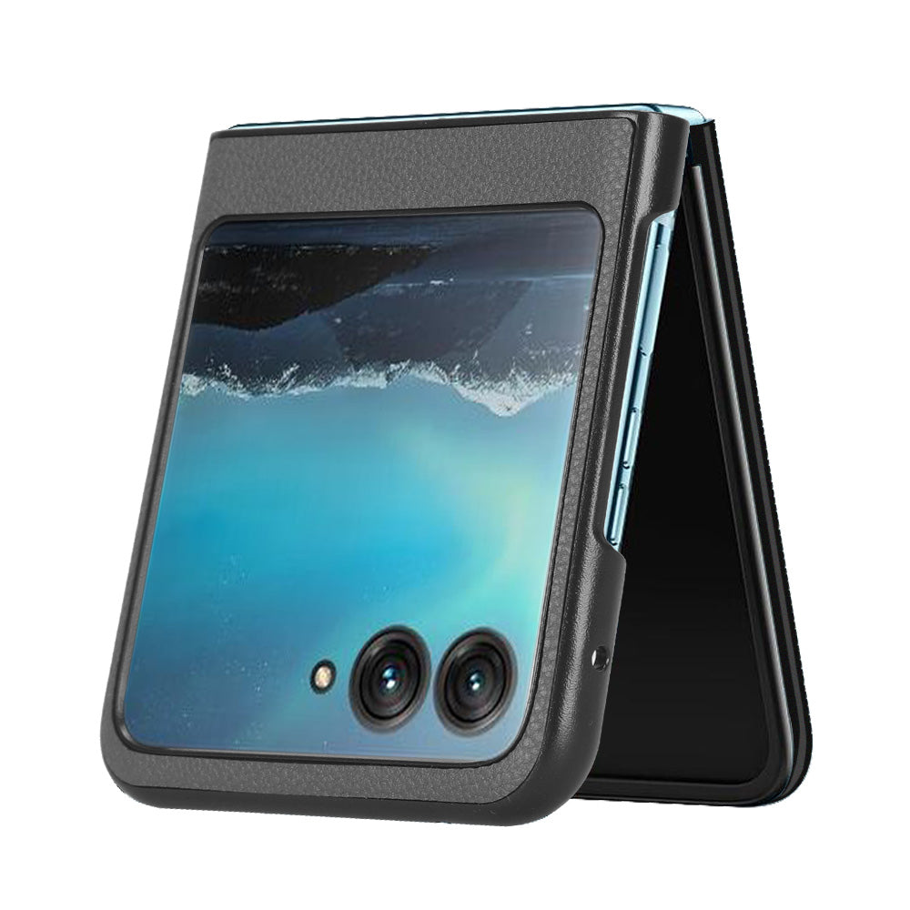 Uniqkart for Motorola Razr 40 Ultra 5G PU Leather+PC Card Slot Case Litchi Texture Phone Cover - Grey