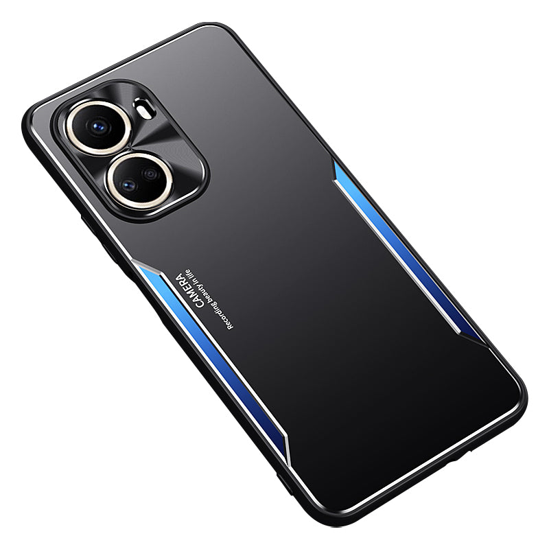 Uniqkart for Huawei nova 10 SE 4G Phone Case Anti-scratch Aluminium Alloy+TPU Smartphone Cover - Blue