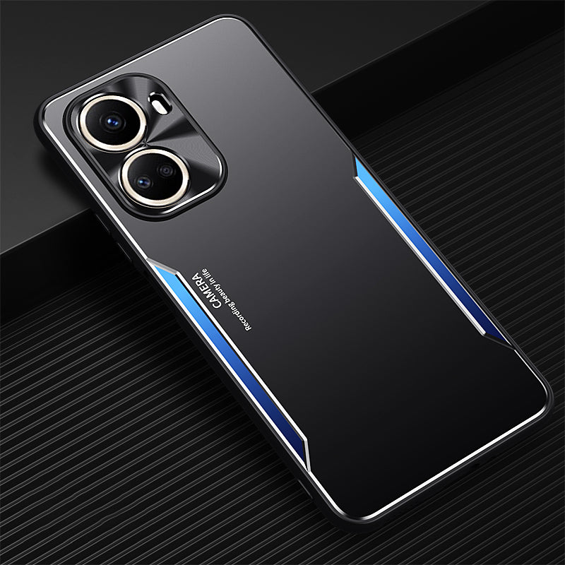 Uniqkart for Huawei nova 10 SE 4G Phone Case Anti-scratch Aluminium Alloy+TPU Smartphone Cover - Blue