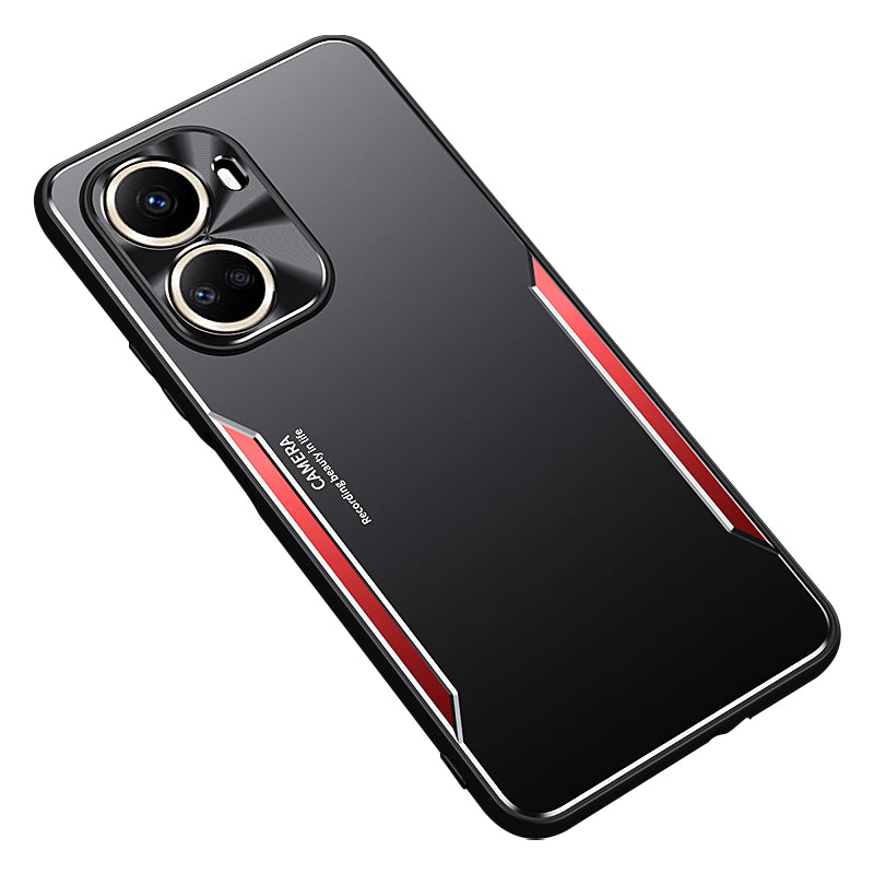 Uniqkart for Huawei nova 10 SE 4G Phone Case Anti-scratch Aluminium Alloy+TPU Smartphone Cover - Red