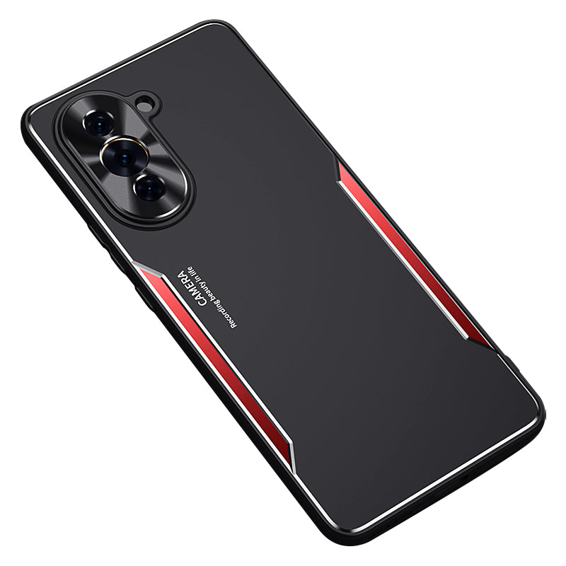 Uniqkart for Huawei nova 10 Pro 4G Aluminium Alloy+TPU Phone Cover Drop-proof Back Case - Red