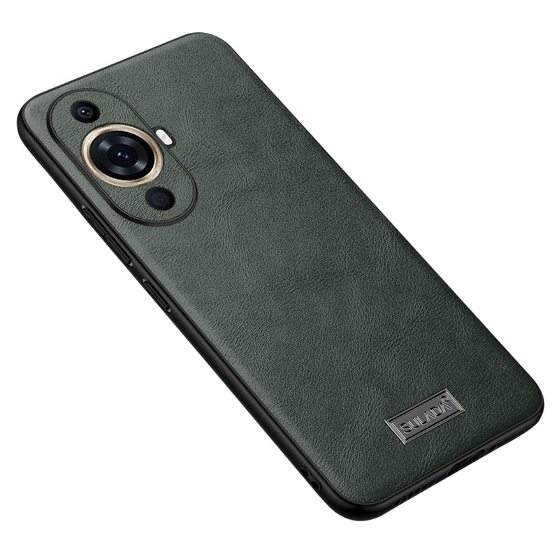 Uniqkart For Huawei nova 11 Pro / nova 11 Ultra PU Leather Coated TPU+PC Anti-fall Phone Case Scratch-resistant Cover - Green