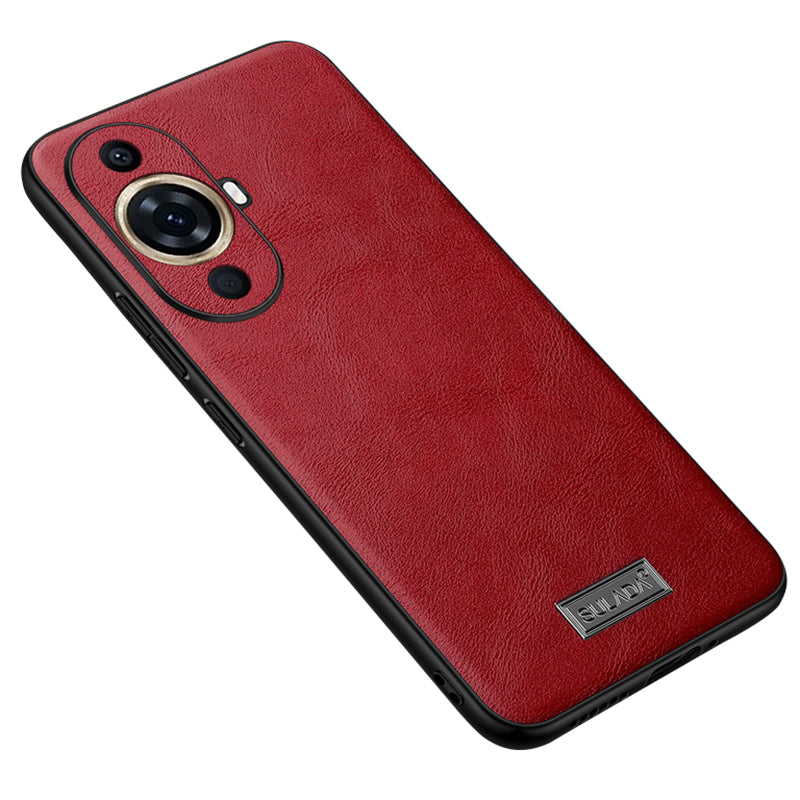 Uniqkart For Huawei nova 11 Pro / nova 11 Ultra PU Leather Coated TPU+PC Anti-fall Phone Case Scratch-resistant Cover - Red