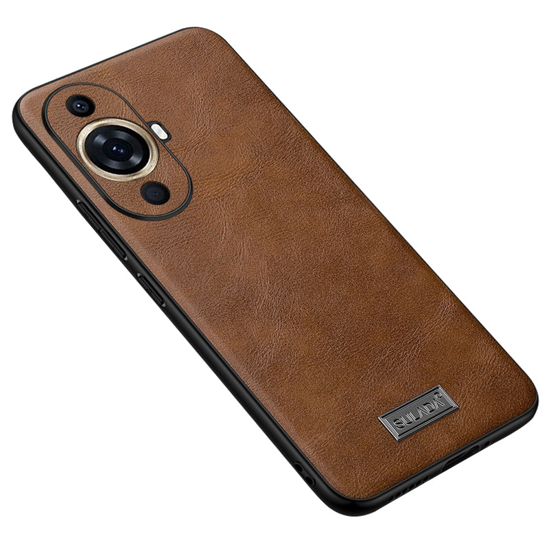 Uniqkart Phone Cover for Huawei nova 11 PU Leather Coated TPU+PC Drop Resistant Case - Brown